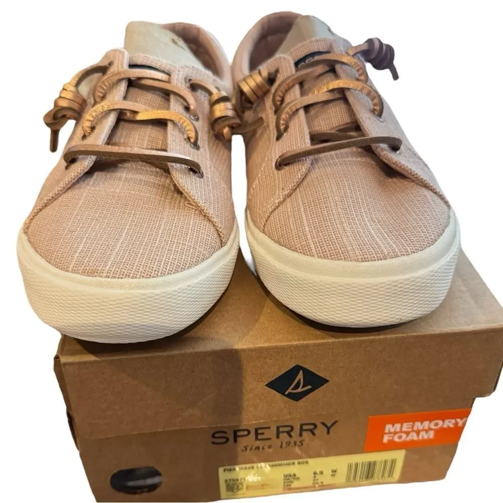 Sperry Women’s Pier Wave Ltt Shimmer Sneaker Size 6.5 Wide